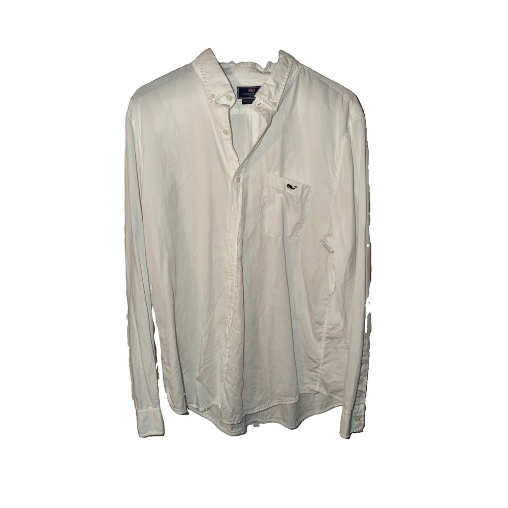 Vineyard Vines Mens XL Classic Fit Tucker Shirt Blue White Graph Check Cotton